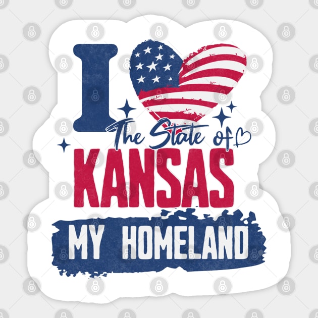 Kansas my homeland Sticker by HB Shirts